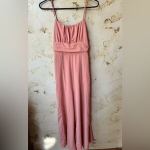 ✨ Boutique Flowy Wide-Leg Peach 🪸 Jumpsuit with Open Back – Size M Worn Once 🤗